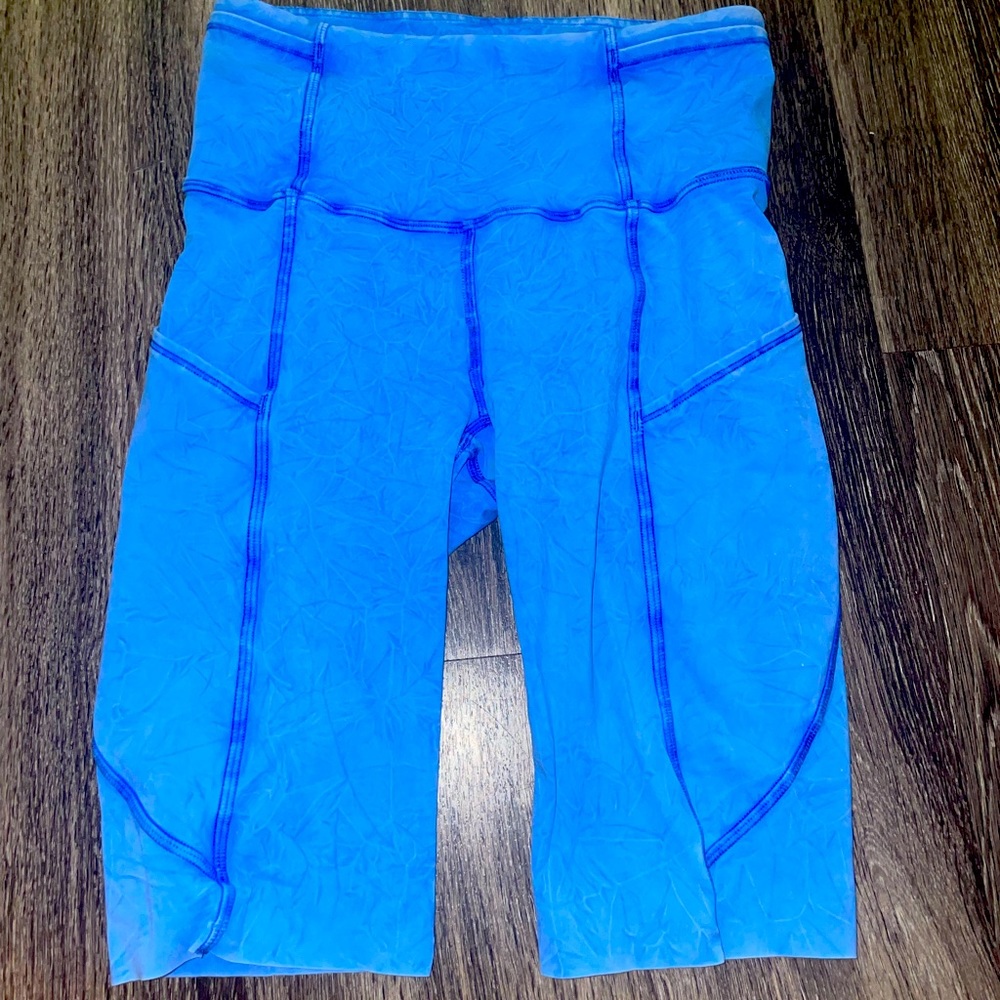 Lululemon blue tie dye biker shorts